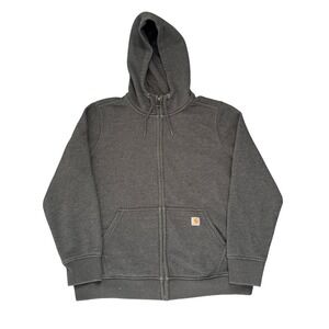 Carhartt Womens 1X Relaxed Fit Full Zip Clarksburg Hoodie Charcoal Gray
